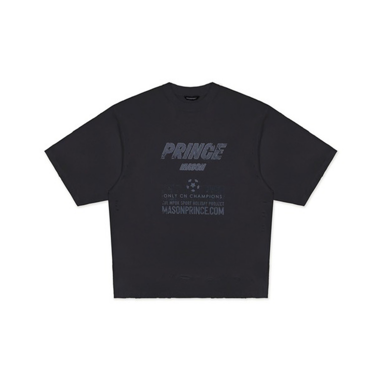 MASONPRINCE Football Washed Damaged Tee Iron Grey (SS24)