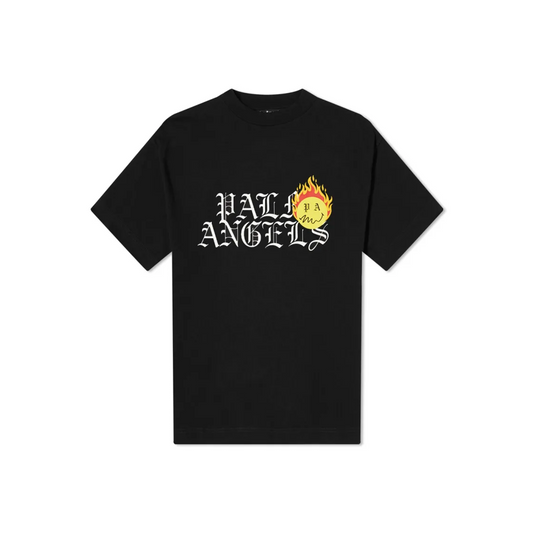 PALM ANGELS Burning Head Logo Tee Black