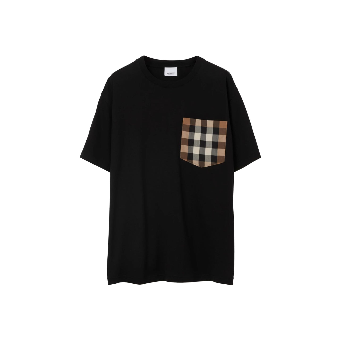 BURBERRY Check Pocket Cotton Tee Black