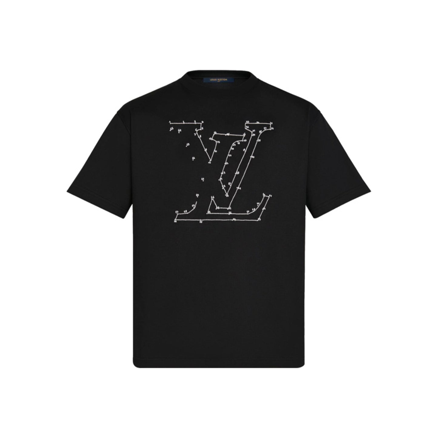 LOUIS VUITTON LV Stitch Print and Embroidered Tee Black