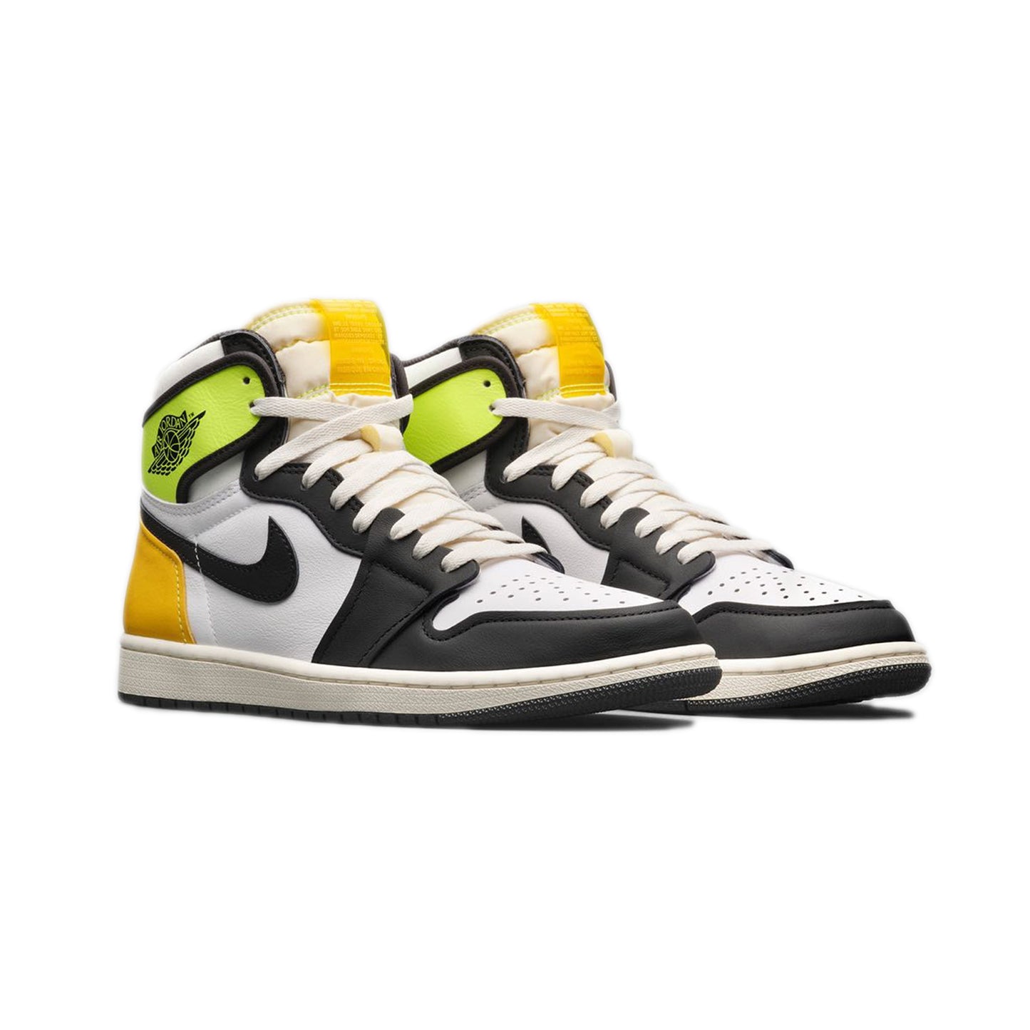 Jordan 1 Retro High White Black Volt University Gold