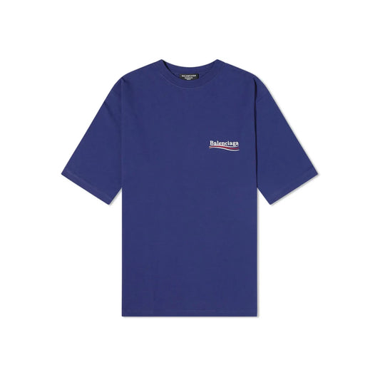 Balenciaga Political Campaign Logo Tee Pacific Blue