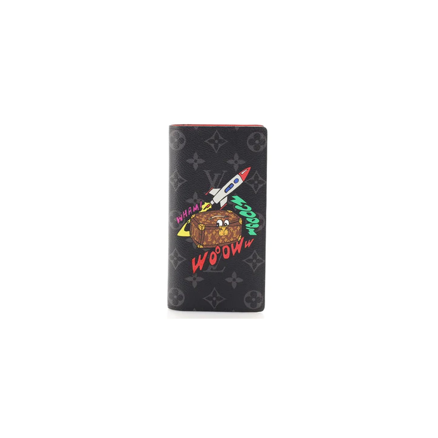 LOUIS VUITTON Brazza Wallet Limited Edition Comic Trunk Printed Monogram Eclipse Canvas