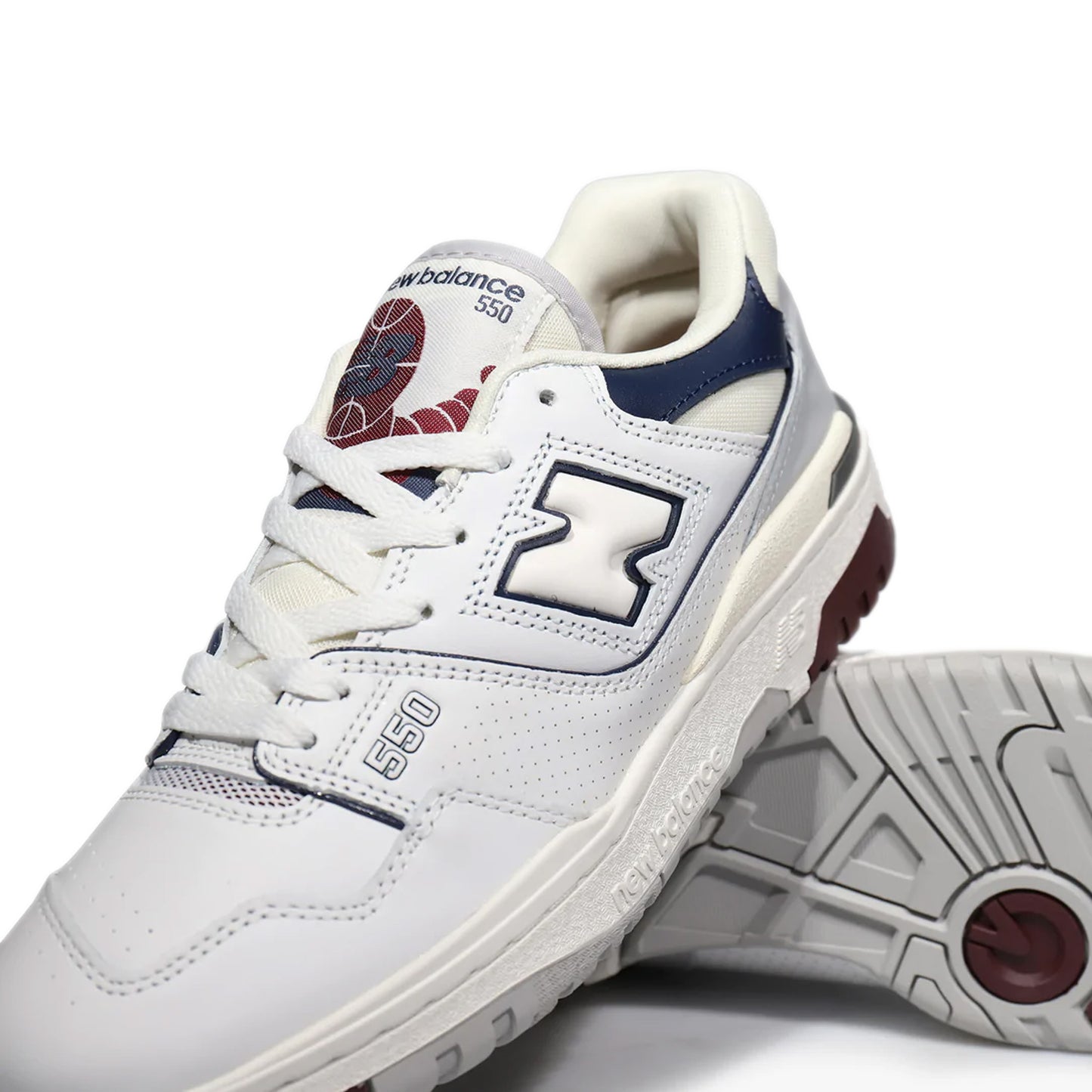 New Balance 550 White Natural Indigo Burgundy