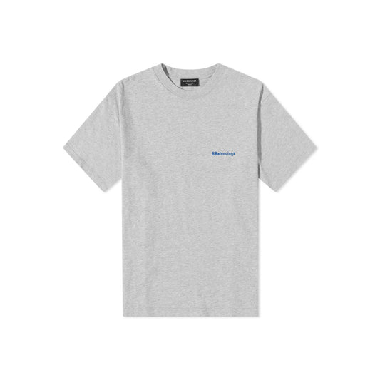 BALENCIAGA BB Text Logo Tee Grey