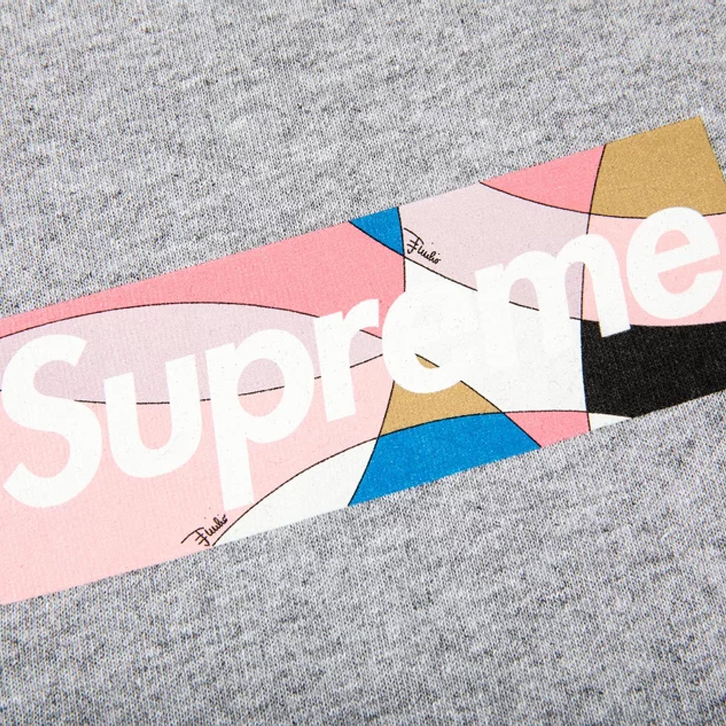 Supreme Emilio Pucci Box Logo Tee Grey/Pink (SS21)