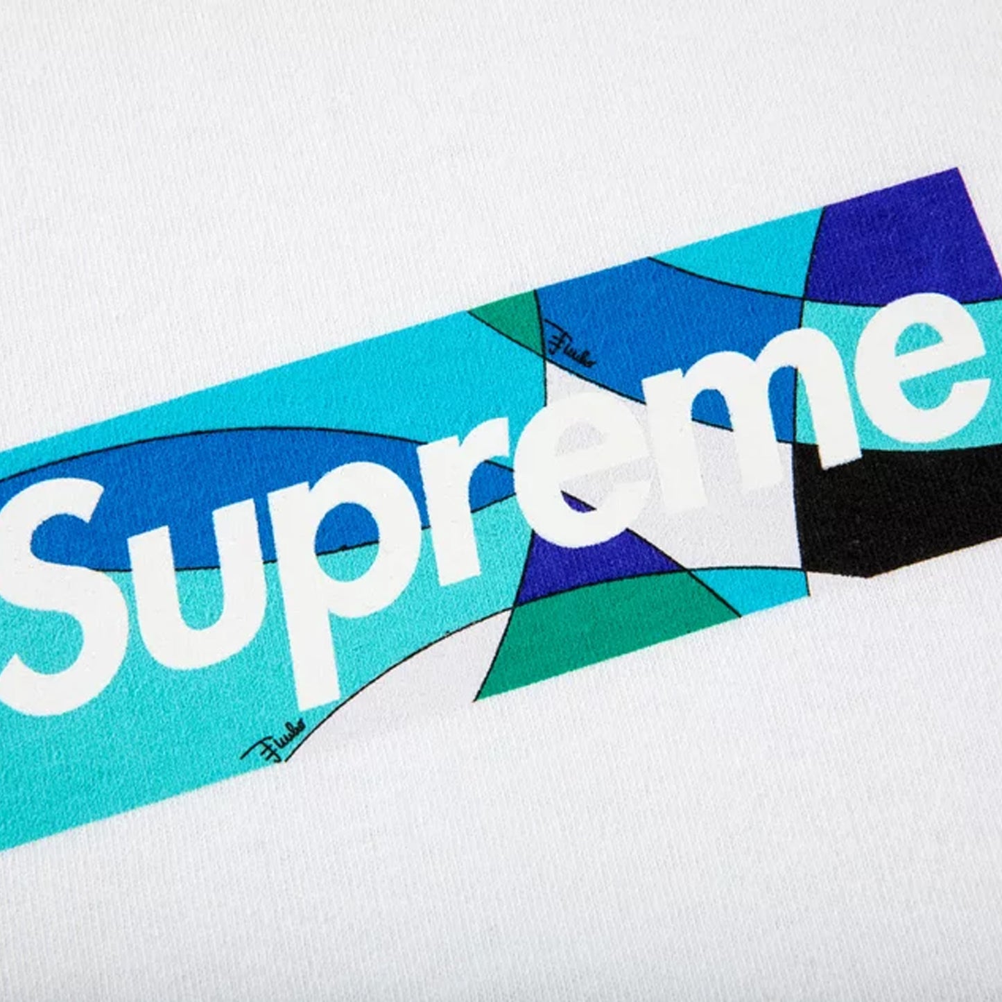 Supreme Emilio Pucci Box Logo Tee White/Blue (SS21)