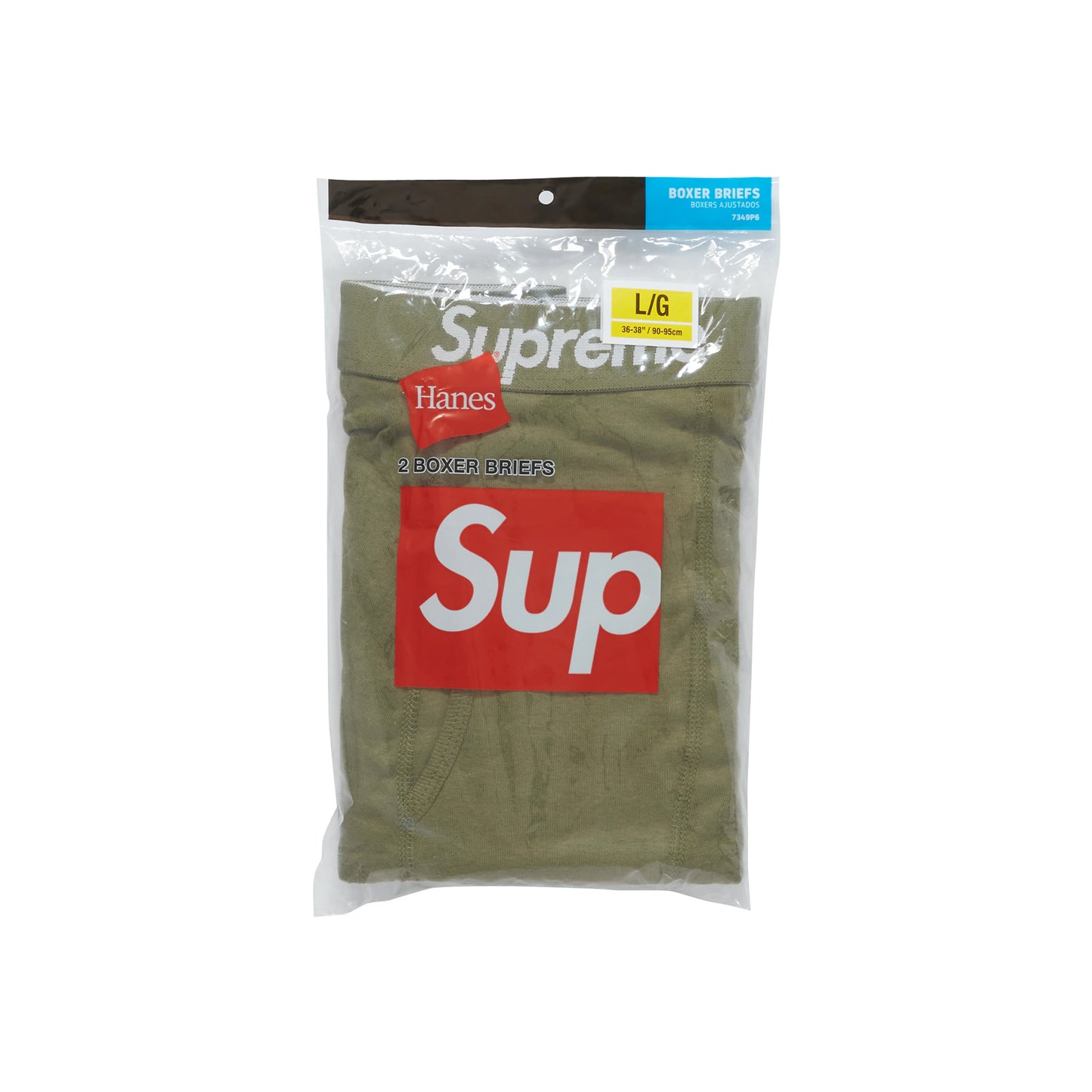 Supreme Hanes Boxer Briefs (2 Pack) Olive (SS22)