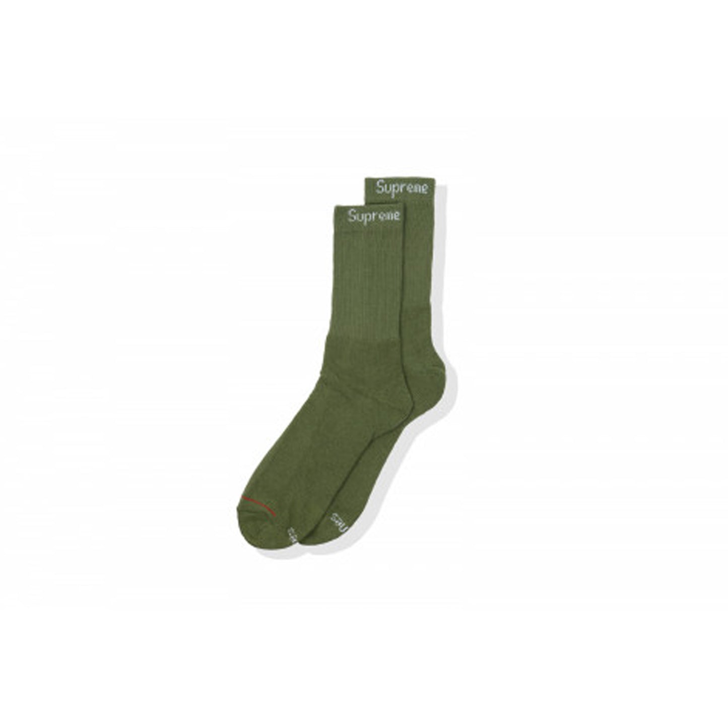 Supreme Hanes Crew Socks (4 Pack) Olive (SS22)