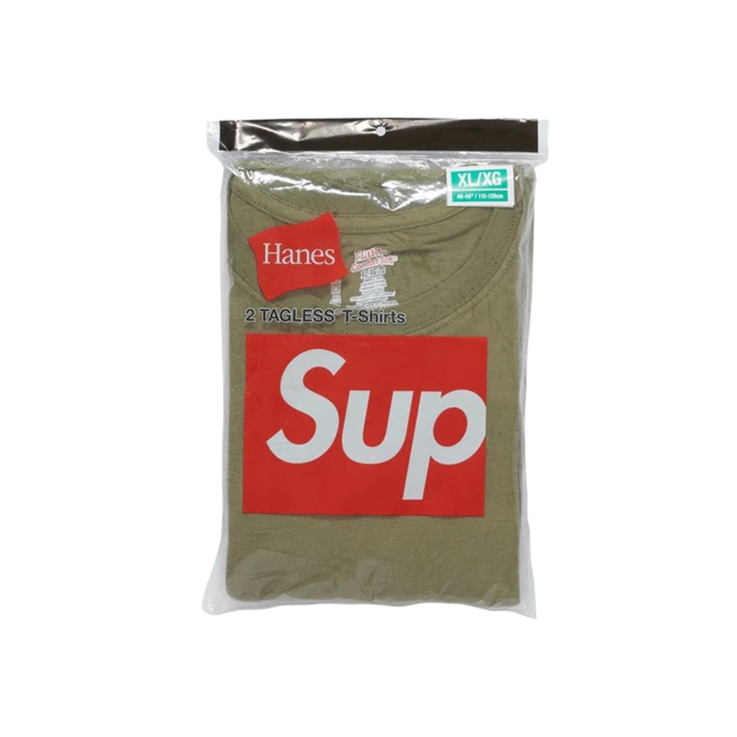 Supreme Hanes Tagless Tees (2 Pack) Olive (SS22)