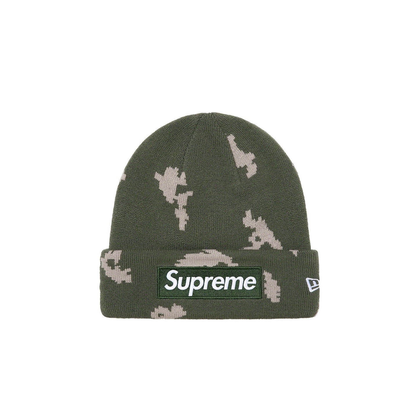 Supreme New Era Box Logo Beanie Olive Russian Camo (FW21)