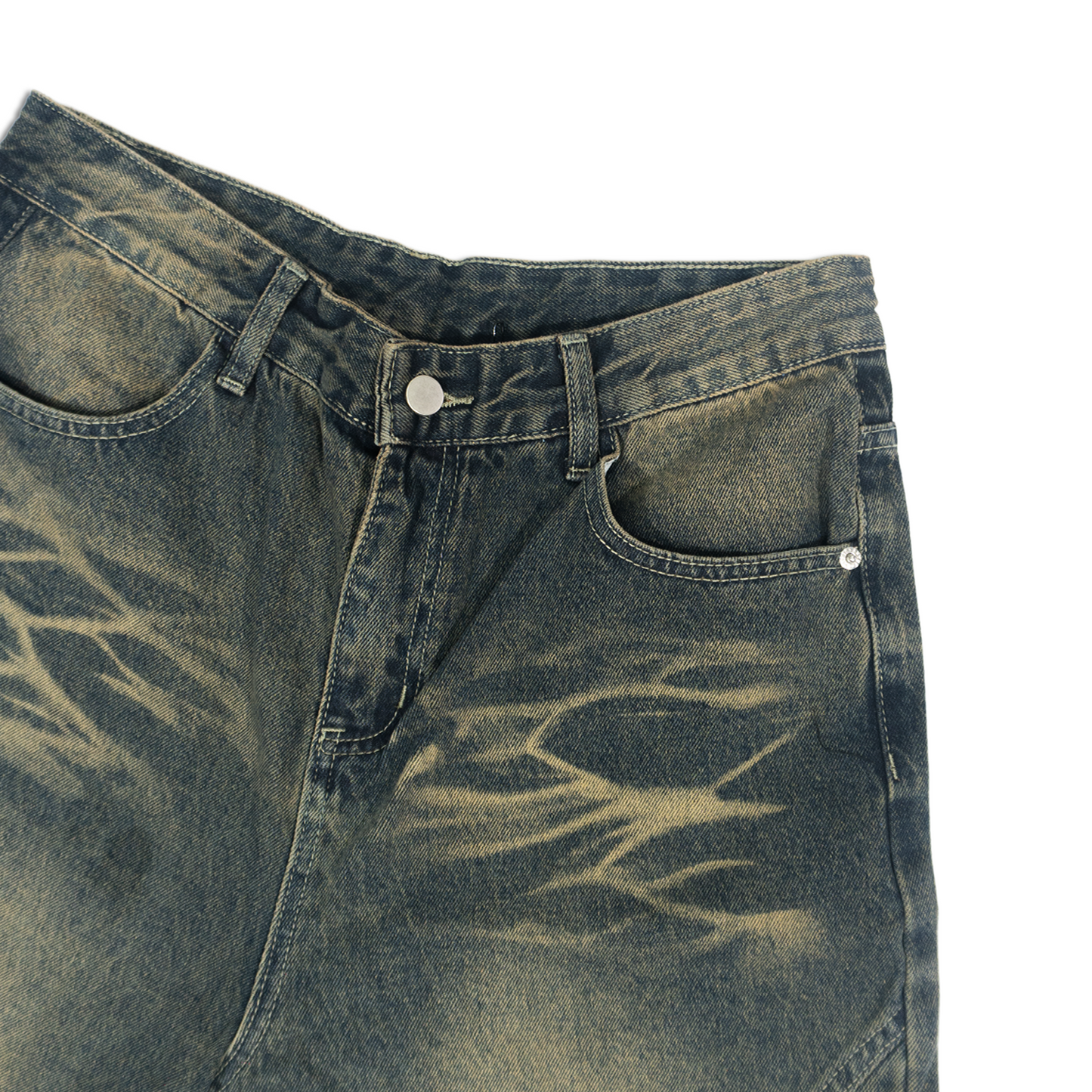 RAW/21 Seluar Jeans Potongan Lurus Lebar Biru Vintage (SS26)