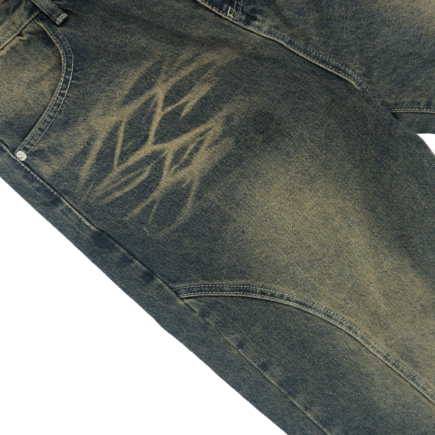 RAW/21 Seluar Jeans Potongan Lurus Lebar Biru Vintage (SS26)