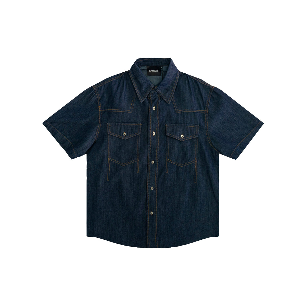 RAW/21 Accent Short Sleeve Shirt Denim Blue (SS26)