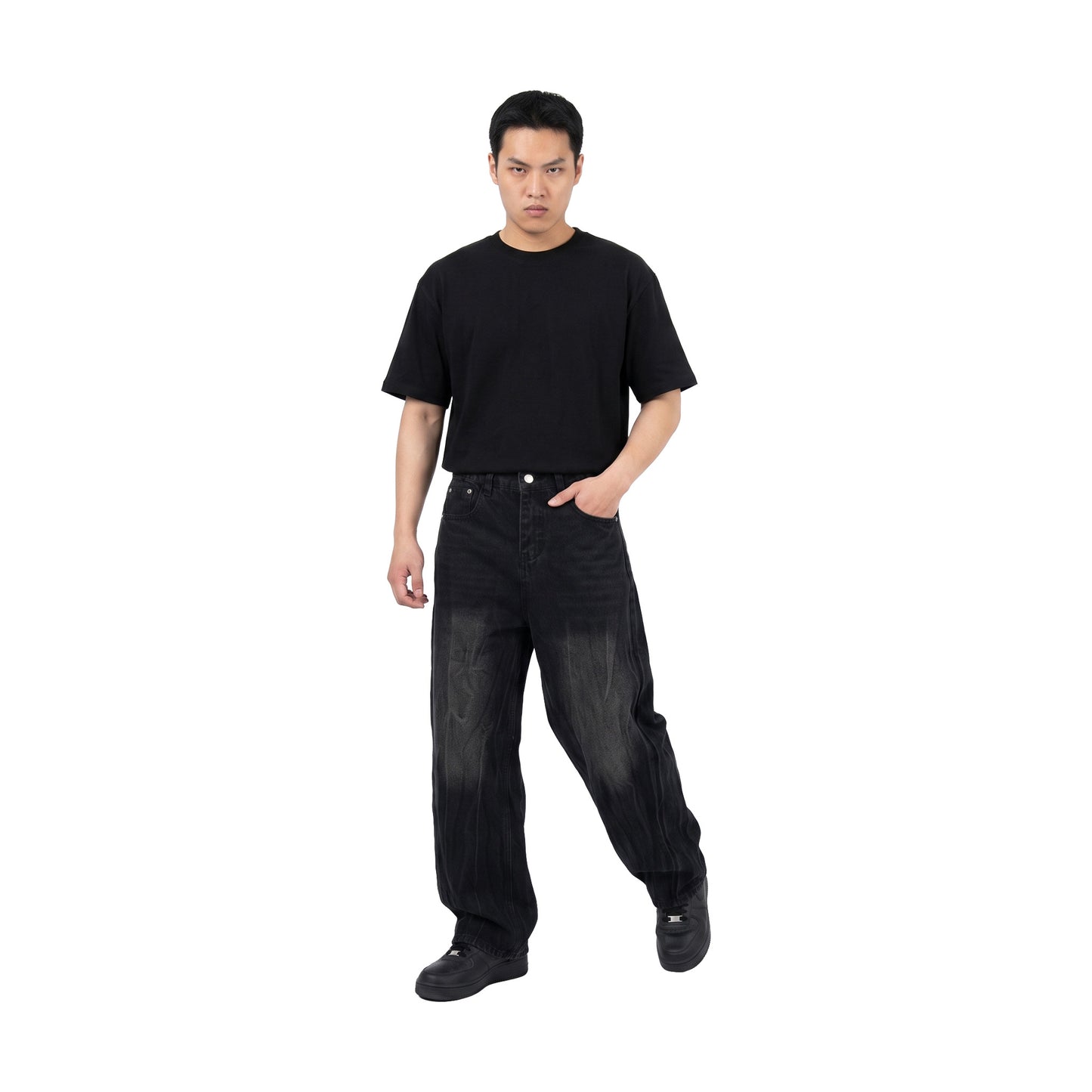 RAW/21 Strata Washed Wide Leg Jeans Black (SS26)