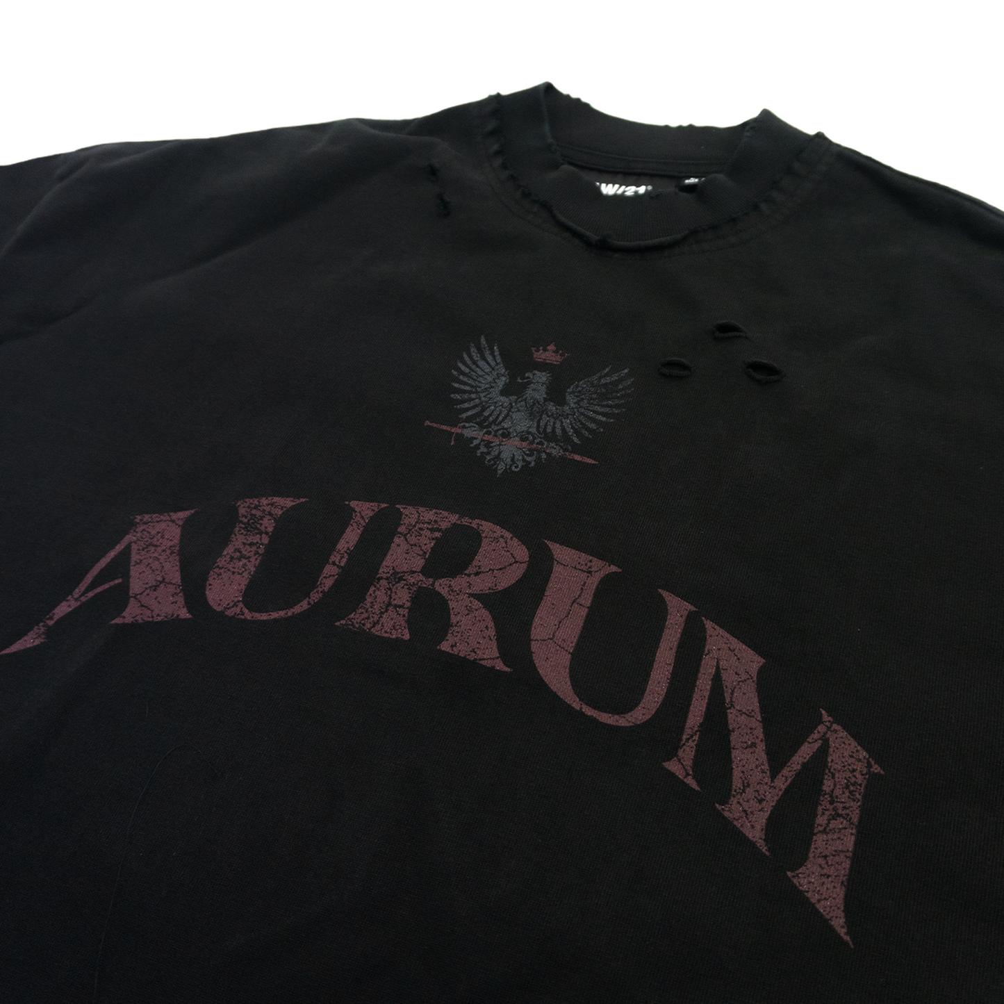 RAW/21 Crestline Oversized Tee Washed Black/Red (SS26)