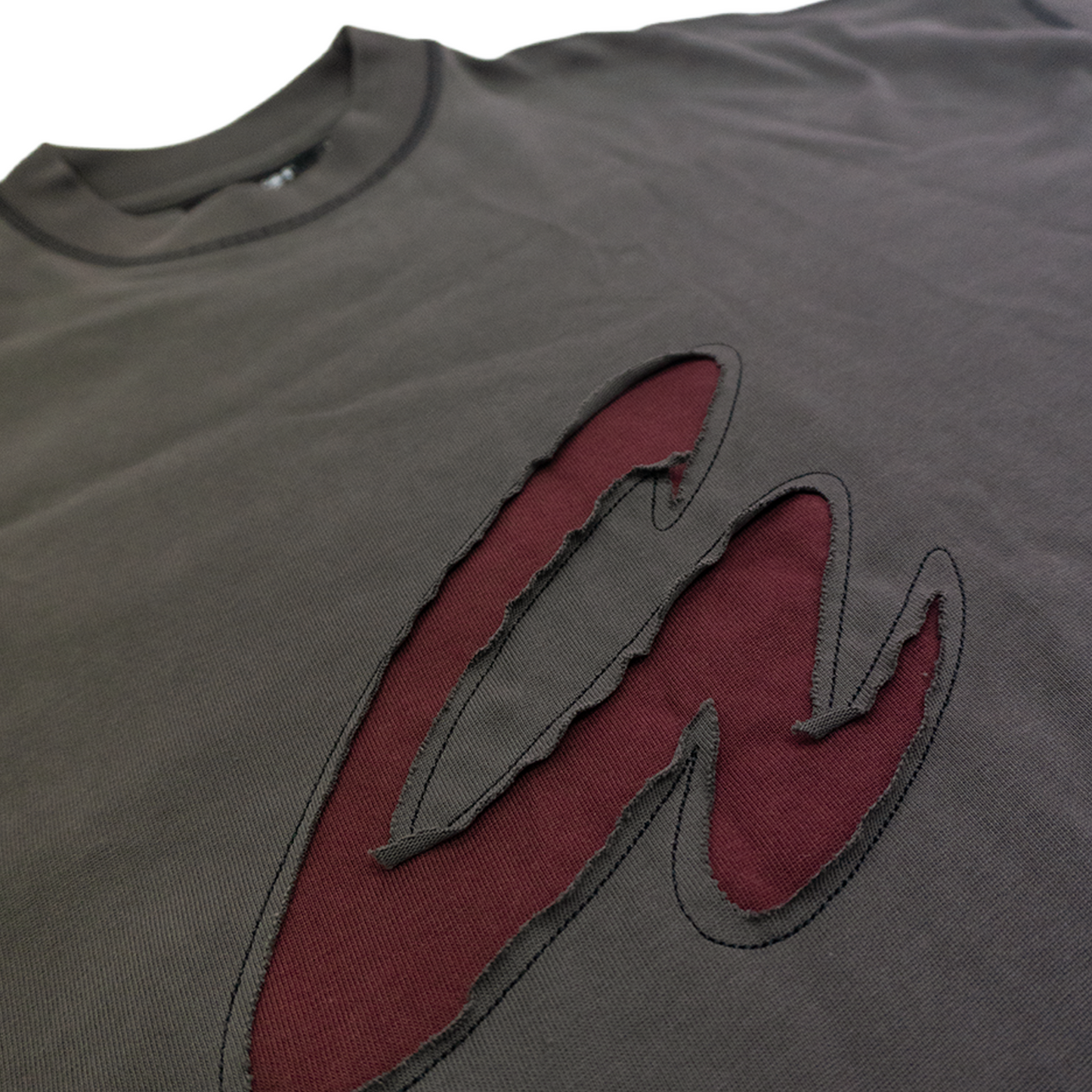 RAW/21 Direct Vintage Graphic Oversized Tee Washed Grey/Red (SS26)