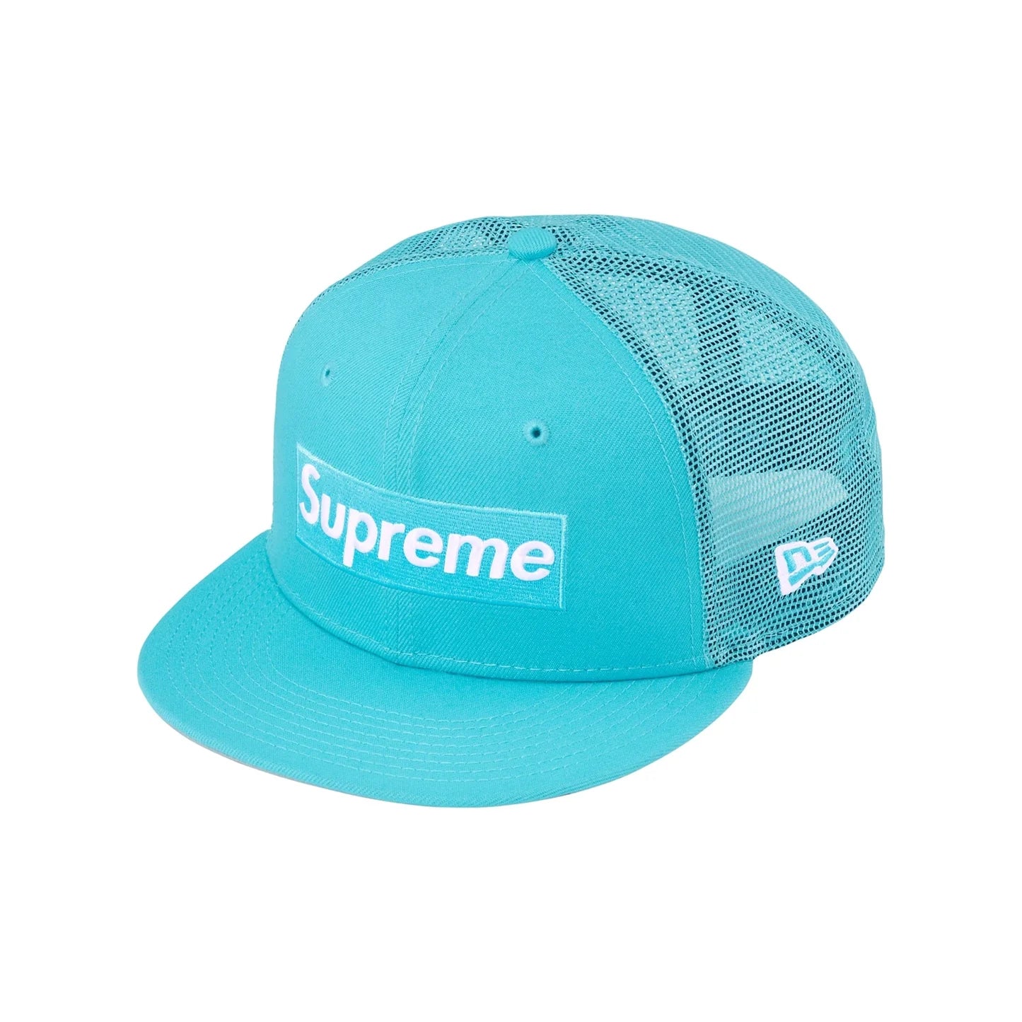 Supreme Box Logo Mesh Back New Era Cap Blue