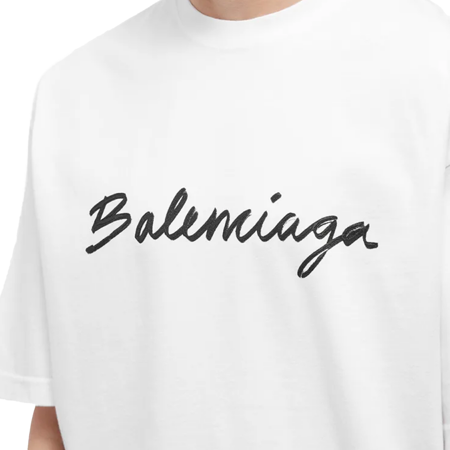 Balenciaga Script Logo Tee White