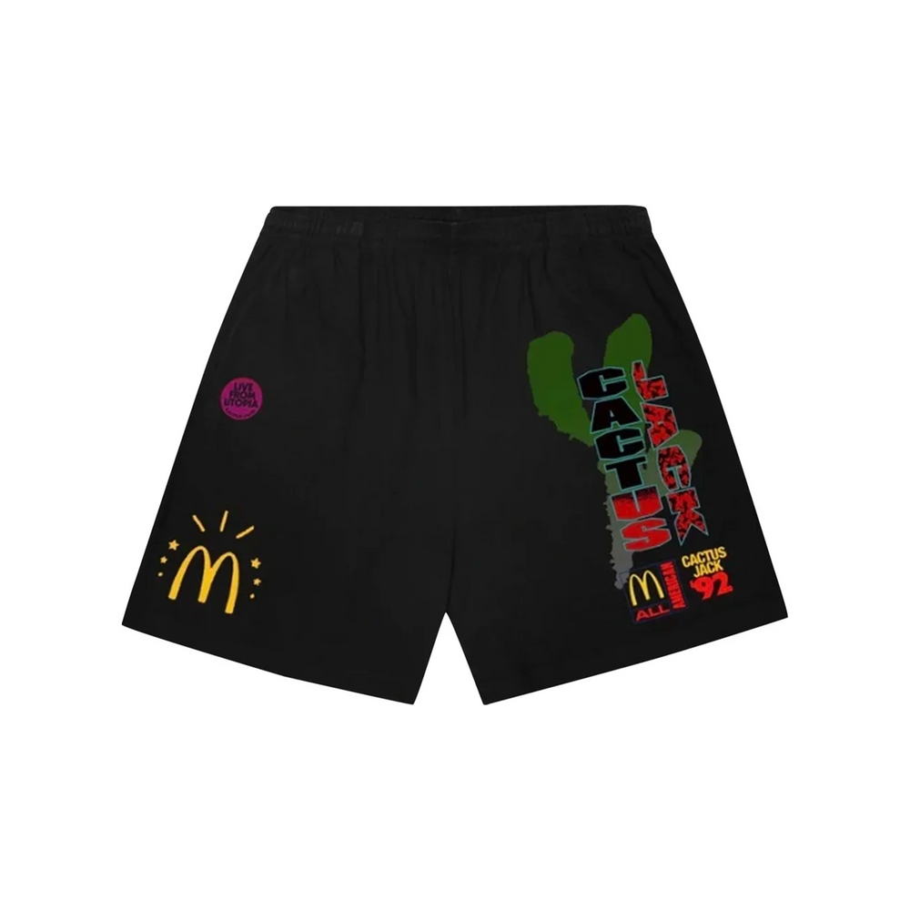 Travis Scott Cactus Jack x McDonald's All American '92 II Shorts Black