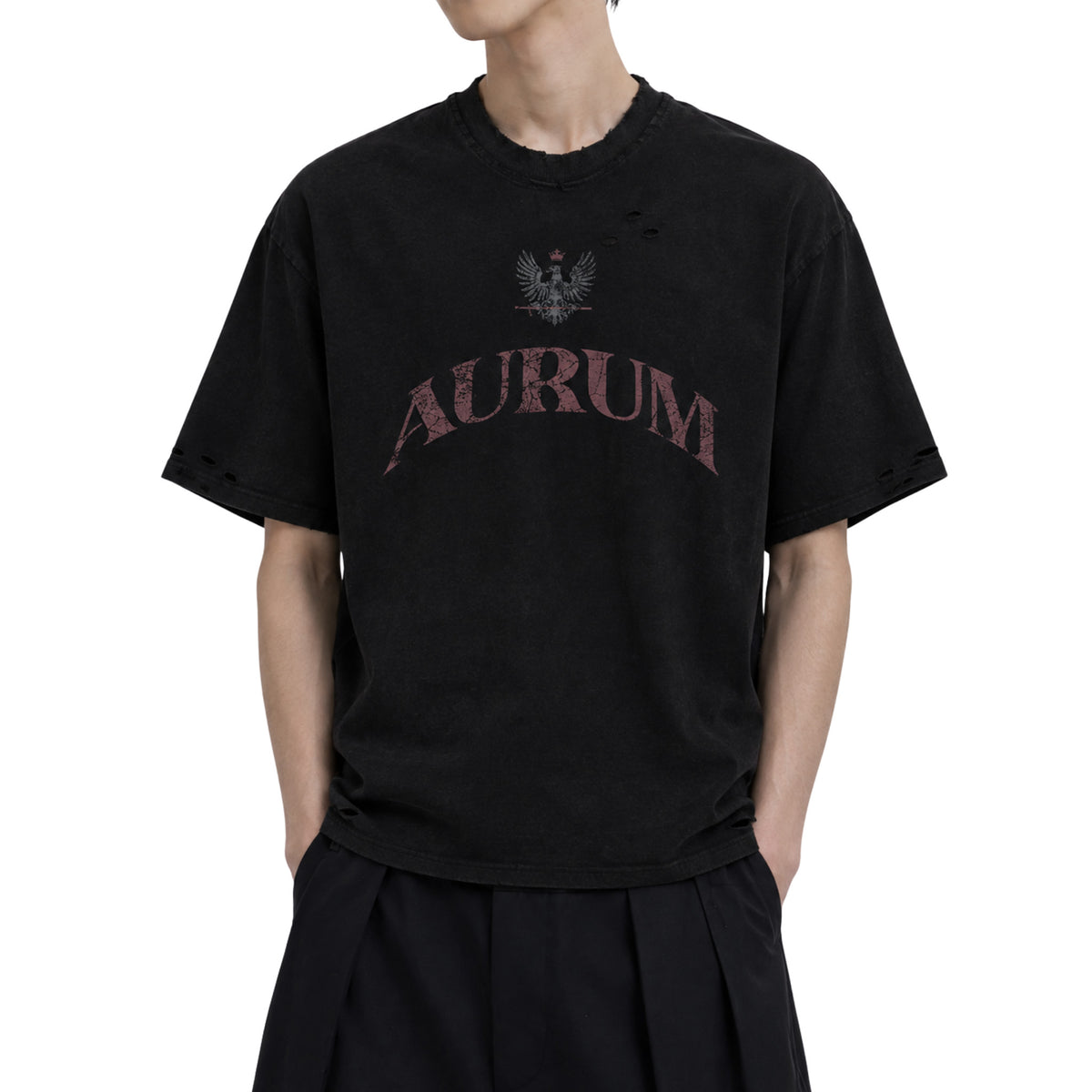 RAW/21 Crestline Oversized Tee Washed Black/Black (SS26)