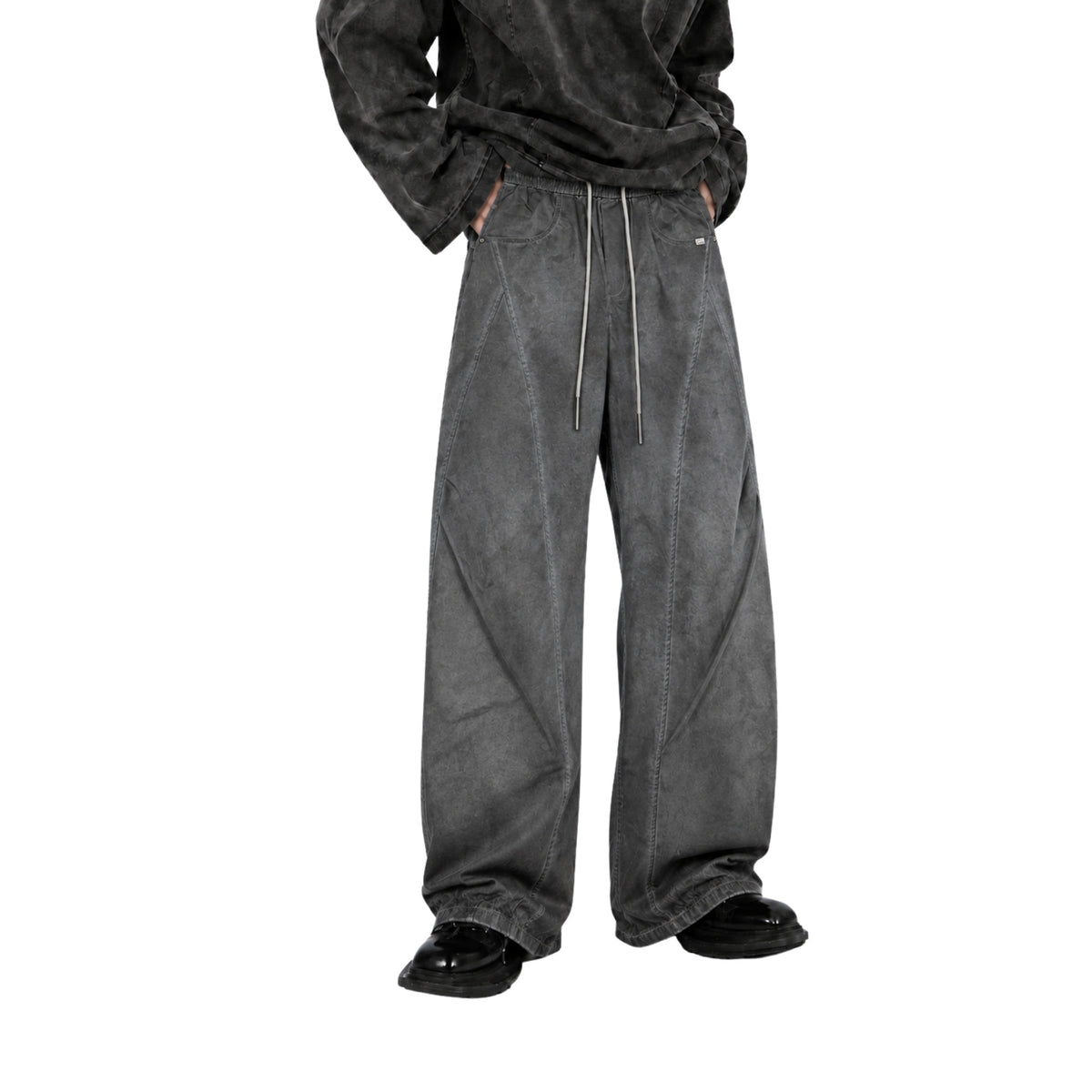 RAW/21 Wide Parachute Pants Washed Grey (SS26) | PRE-ORDER