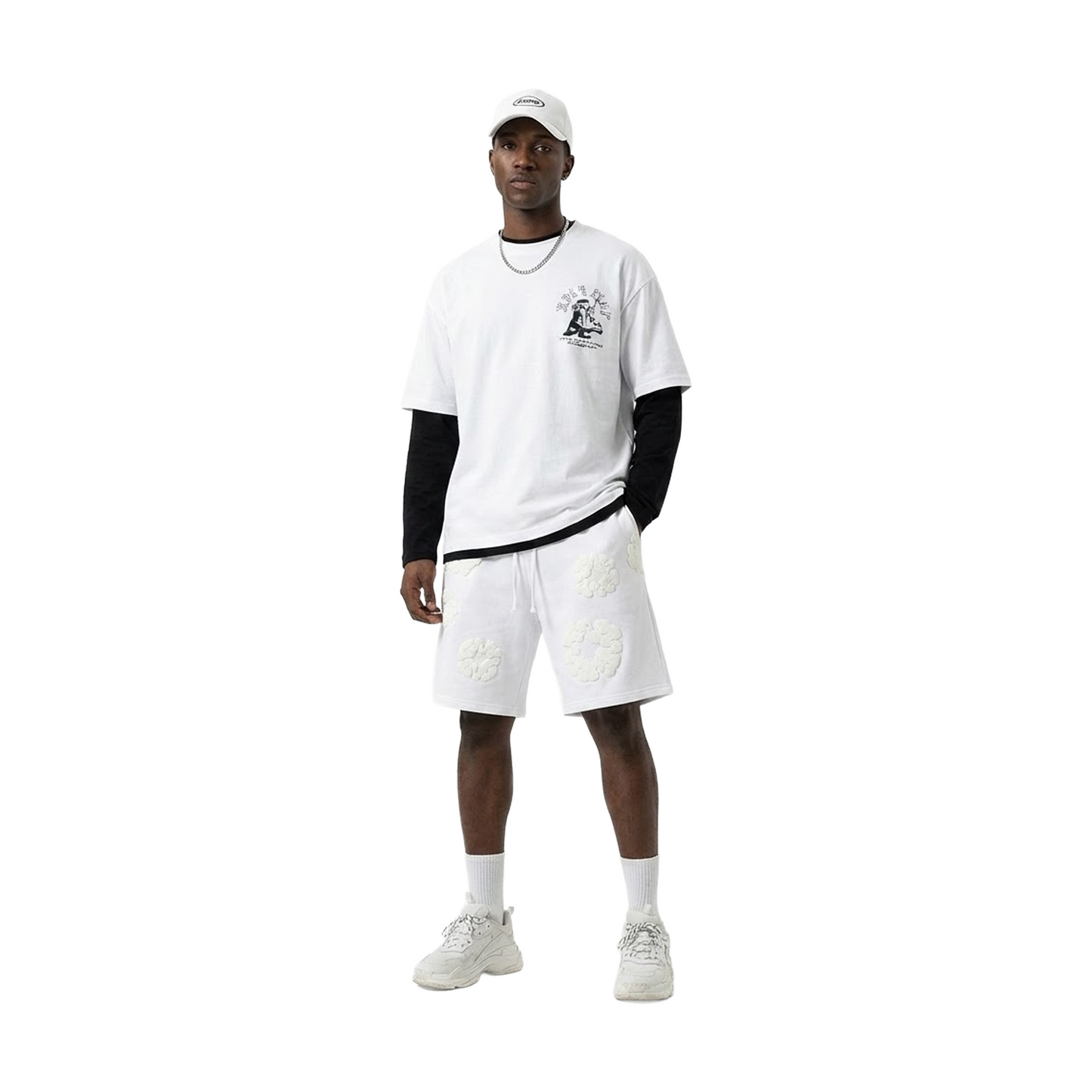 Denim Tears The Cotton Wreath Shorts White Monochrome (SS24)