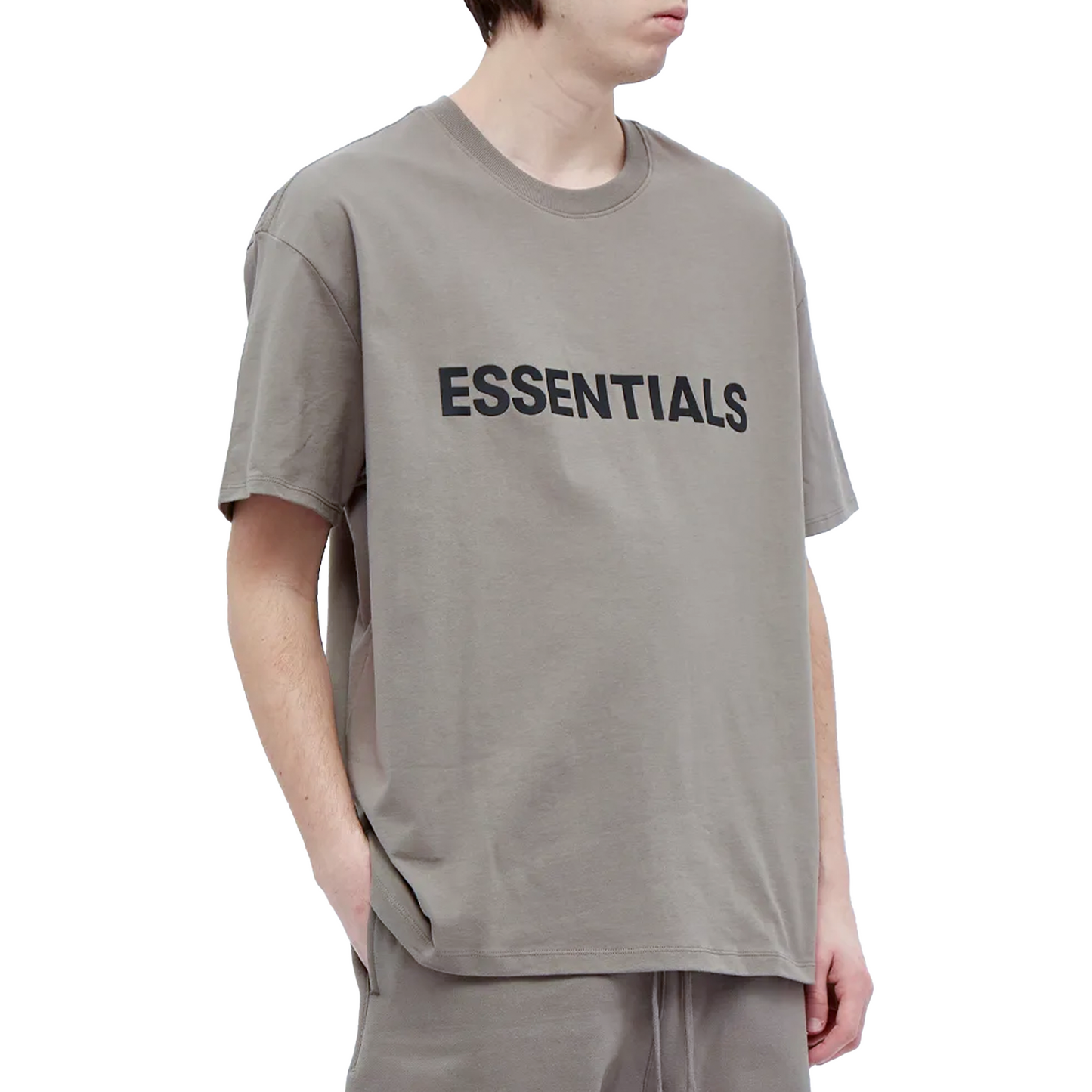 Fear of God Essentials Front Logo Tee Cement