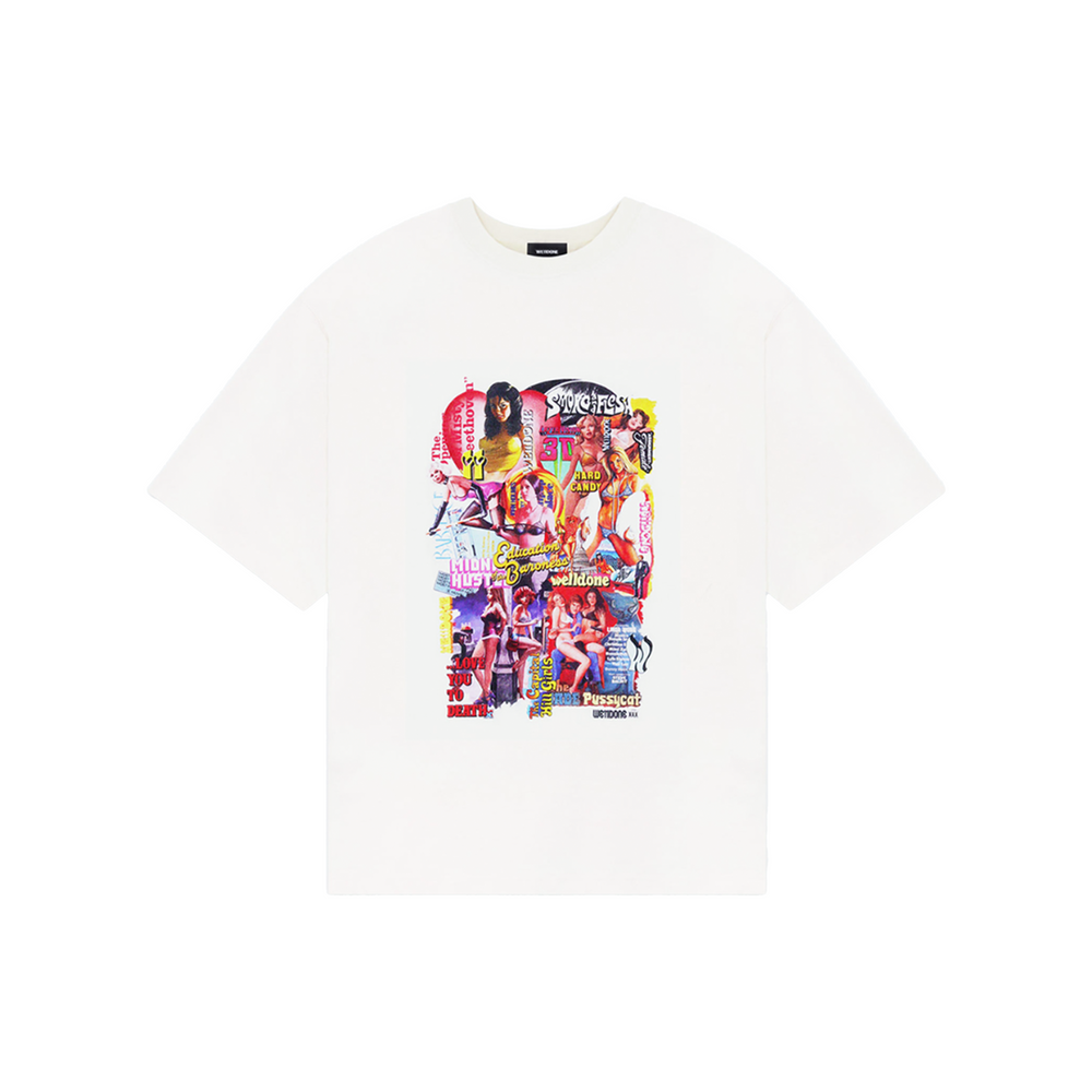 We11done Movie Collage Cotton Tee White