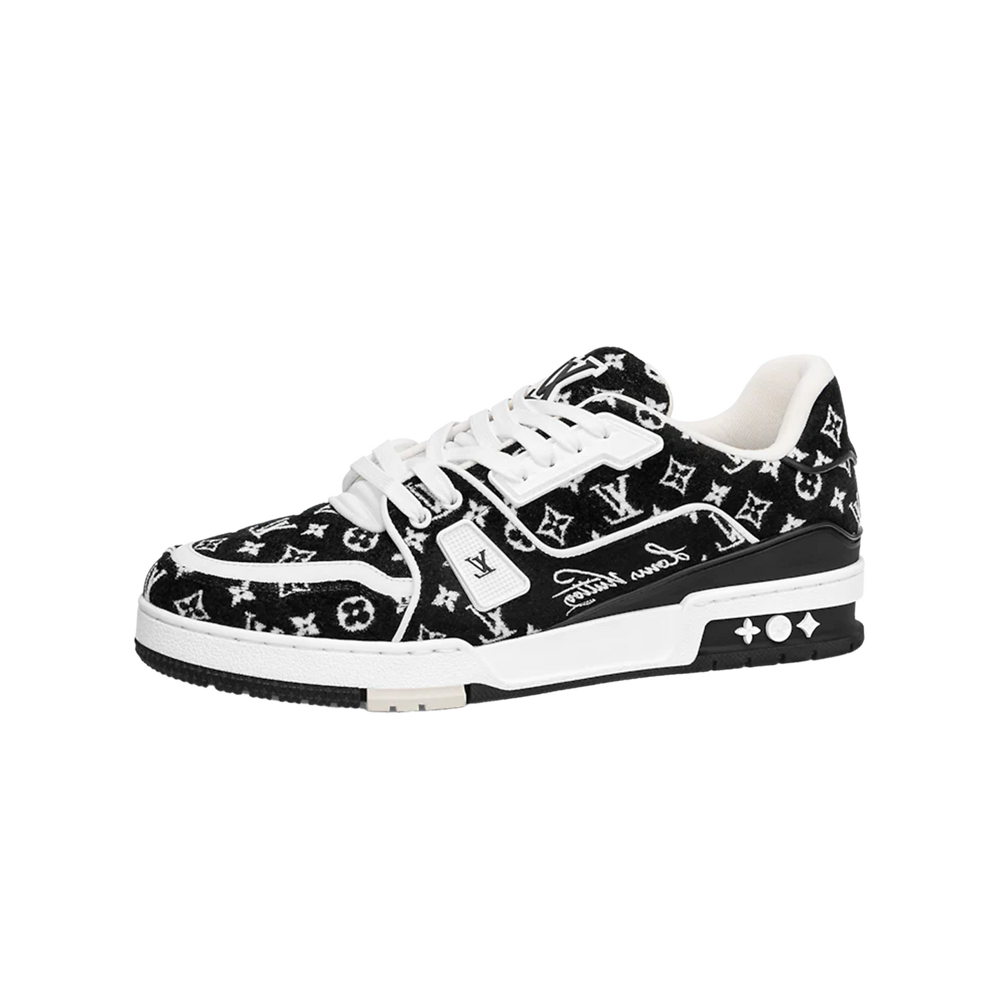 Louis Vuitton LV Trainer Velcro Strap Monogram Denim Black White, Men's  Fashion, Footwear, Sneakers on Carousell