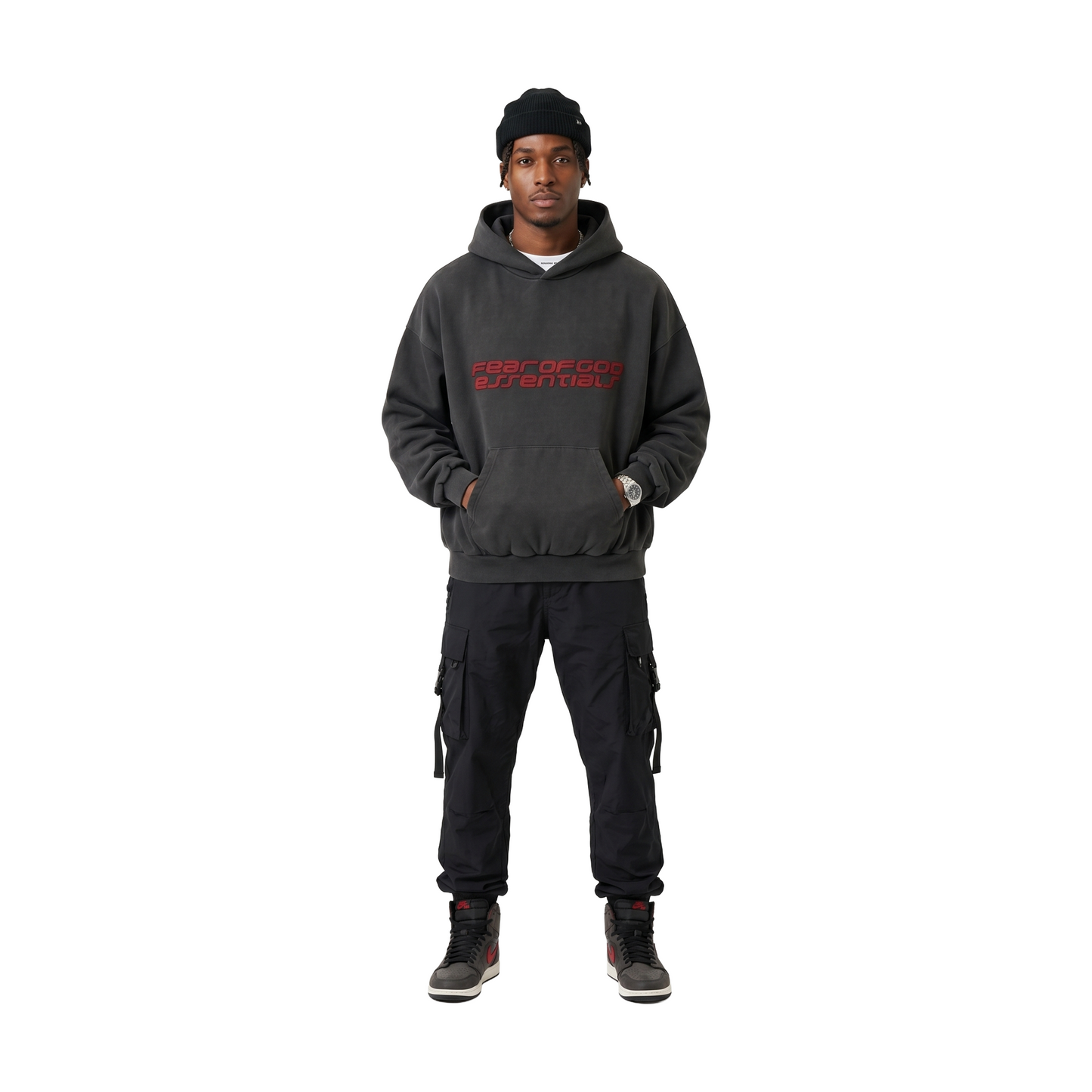 Fear of God Essentials 90s Hoodie Iron Grey (FW25)