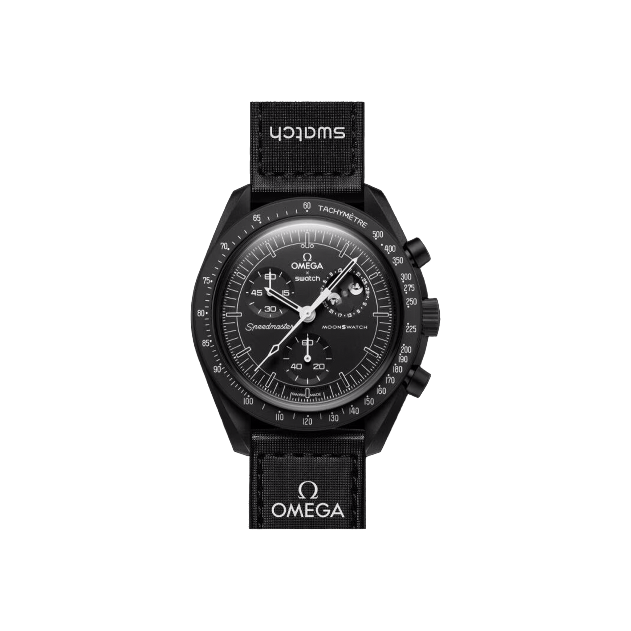 Swatch x Omega Bioceramic Moonswatch Mission To Moonphase Snoopy Black