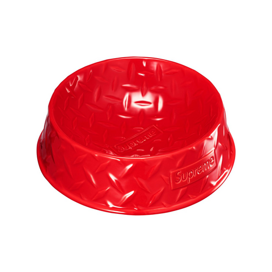 Supreme Diamond Plate Dog Bowl Red (SS23)