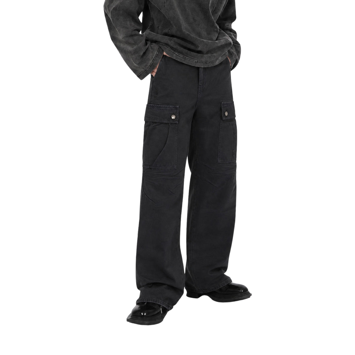 RAW/21 Distressed Cargo Pants Black (FW25)