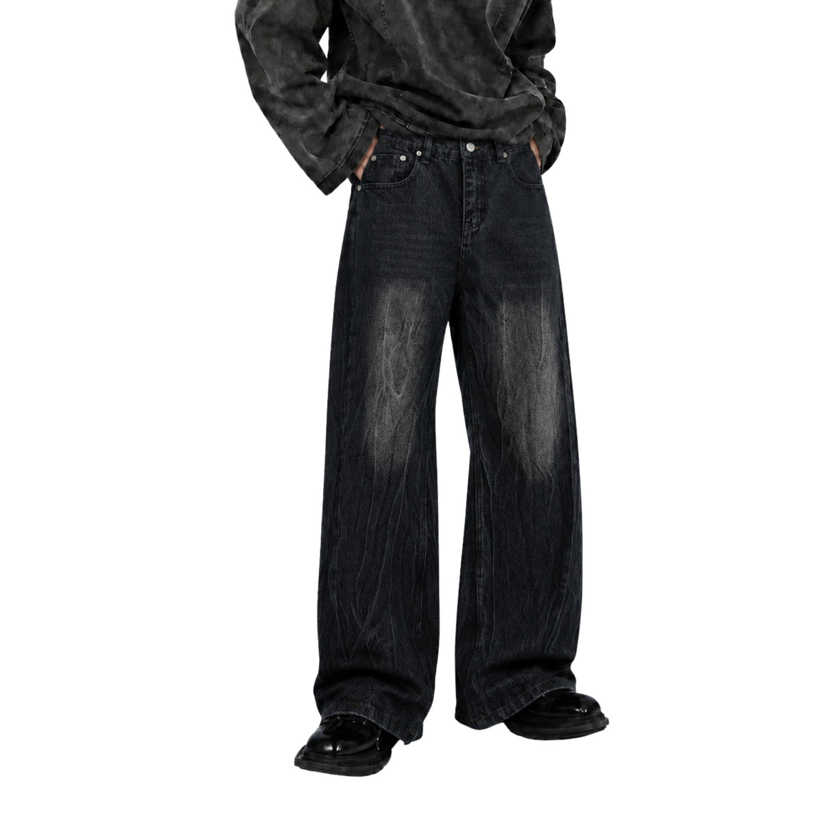 RAW/21 Strata Washed Wide Leg Jeans Black (SS26)
