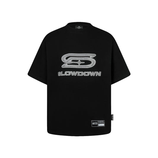 SLOWDOWN Time Out SD Athletic Logo Tee Black (SS26)
