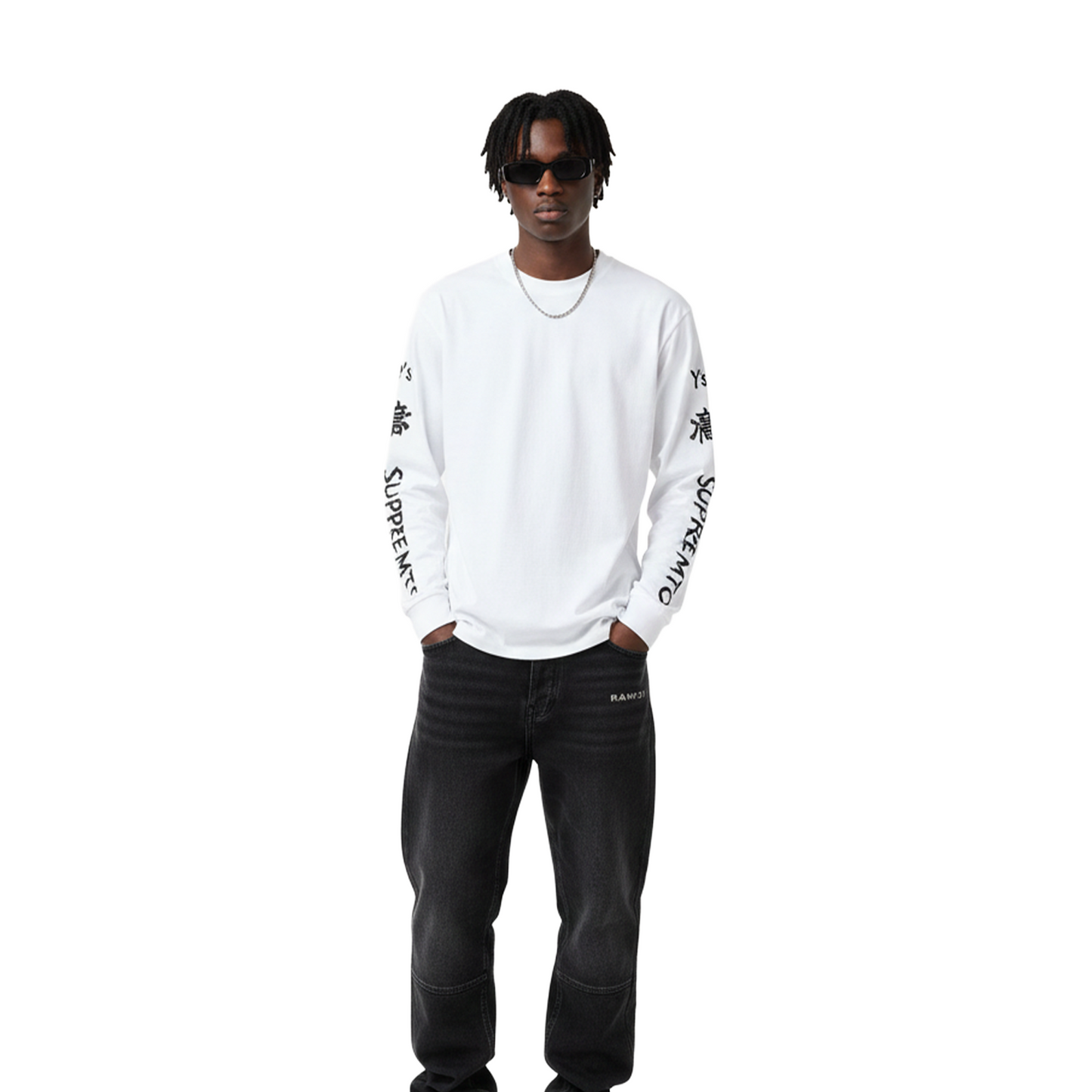 Supreme Y's by Yohji Yamamoto Long-Sleeved Tee White (FW25)