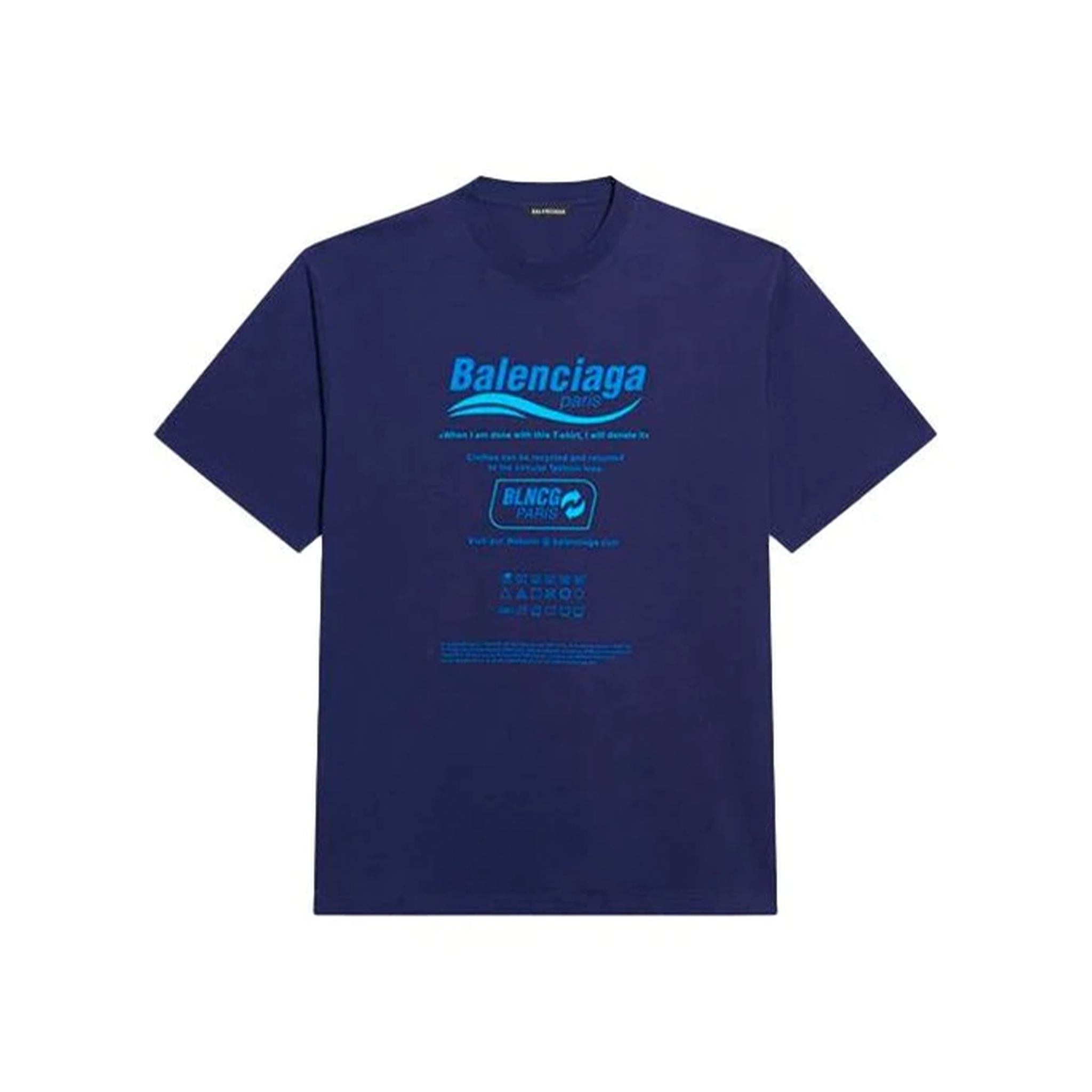 Balenciaga Dry Cleaning Tee Navy Blue – STEALPLUG KL