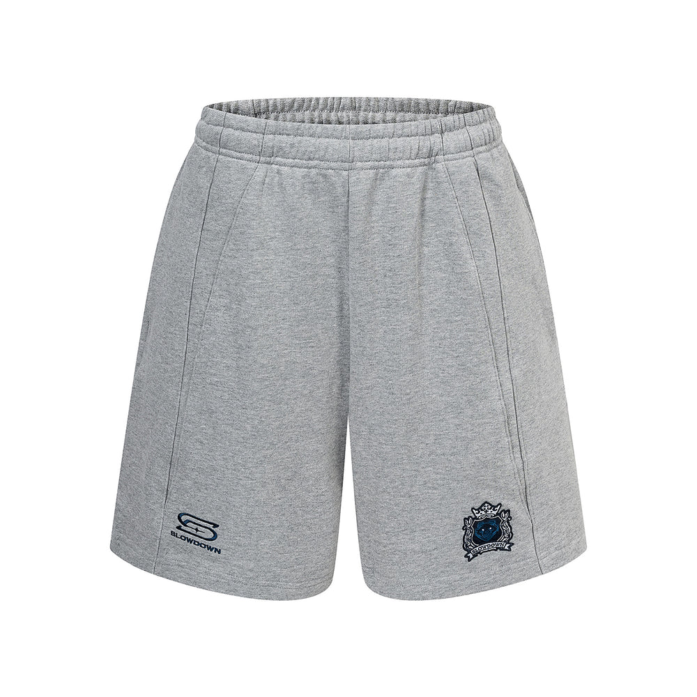 SLOWDOWN Time Out SD Logo Embroidery Sweatshort Light Grey (SS26)