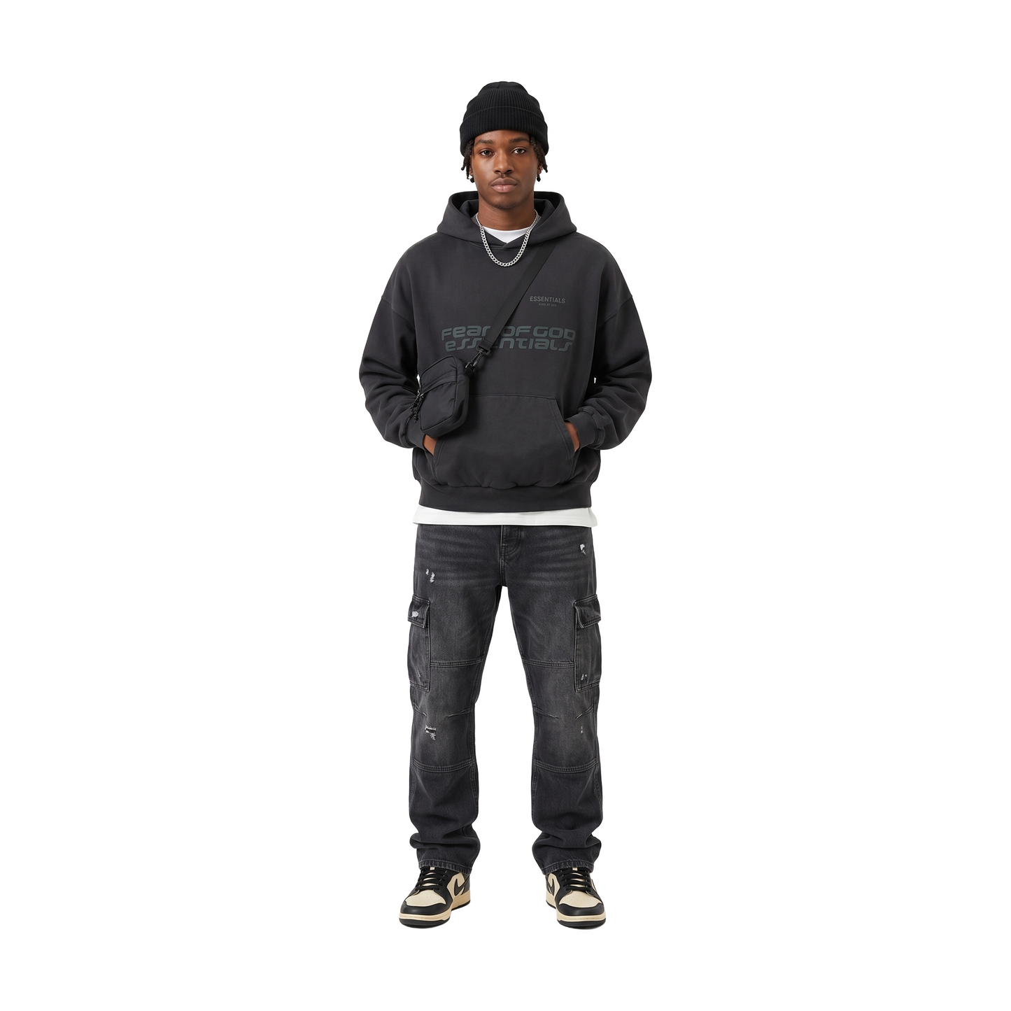 Fear of God Essentials 90s Hoodie Vintage Black (FW25)