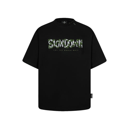 SLOWDOWN Moss Tee Black (SS26)
