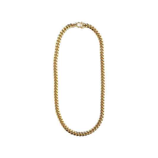 EK Collection No Iced Cuban Necklace Gold