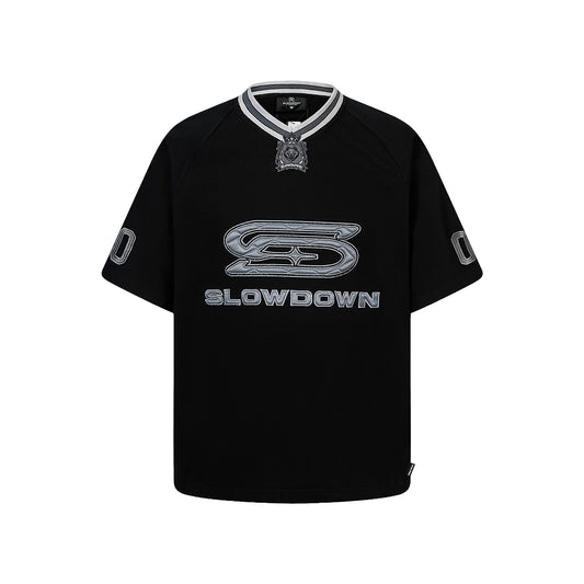 SLOWDOWN Time Out SD V-Neck Jersey Kuil Hitam (SS26)