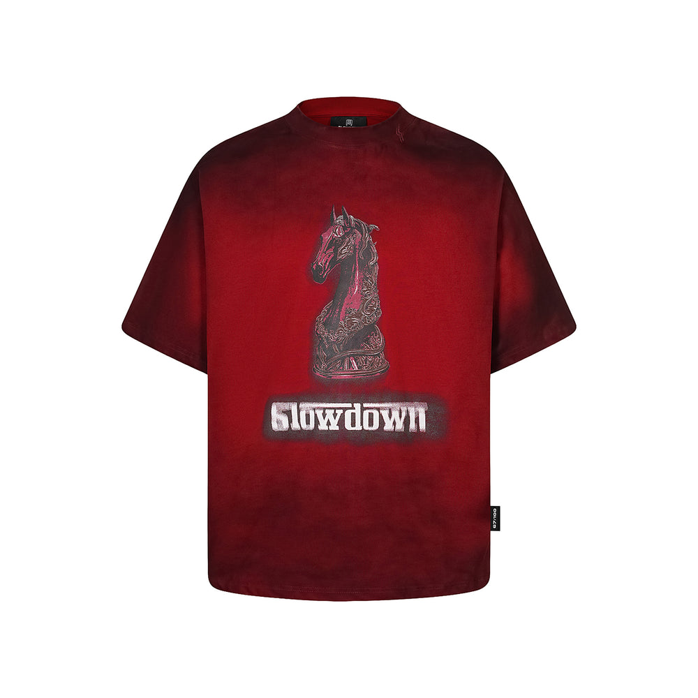 SLOWDOWN Faded Slurry Stone Tee Merah (SS26)