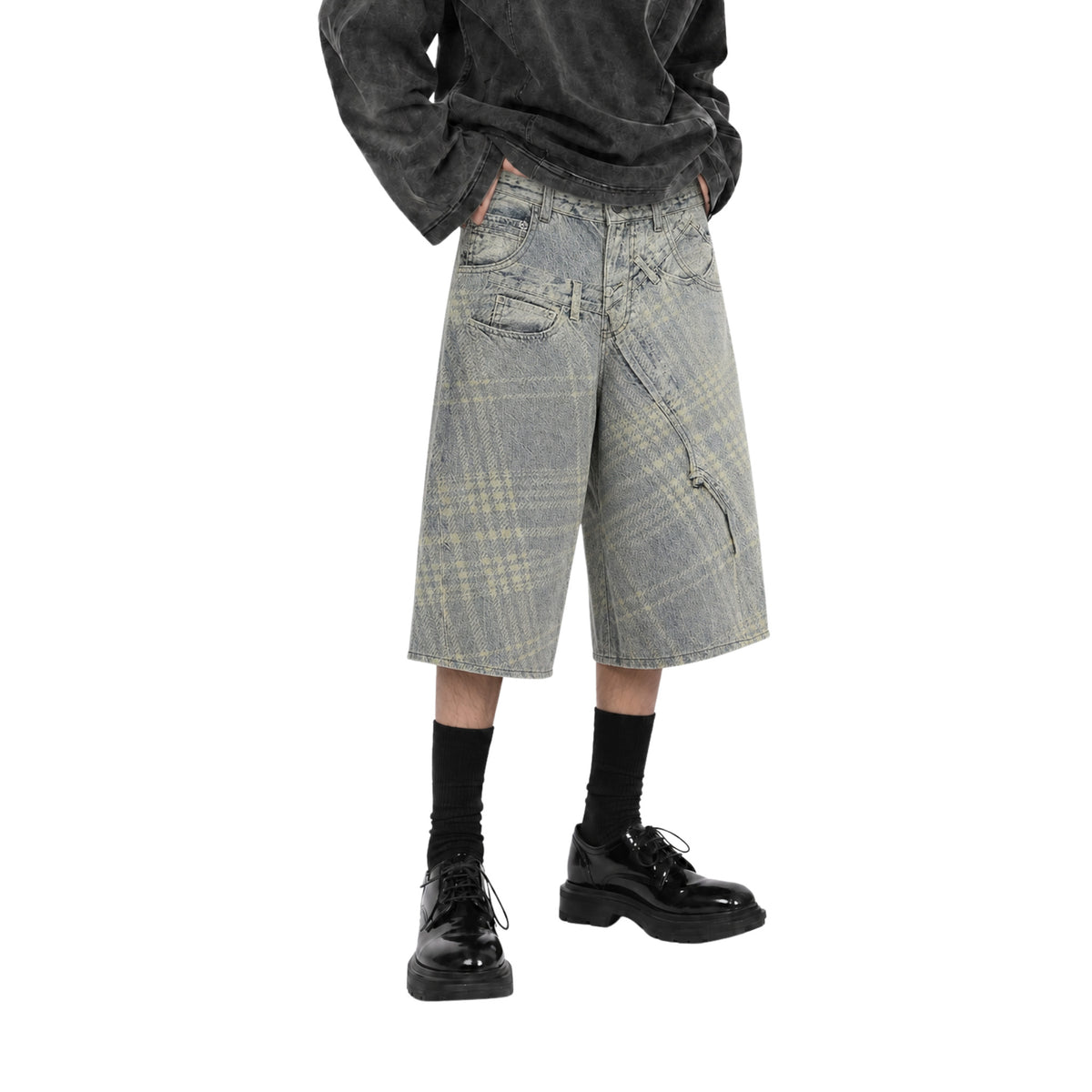 RAW/21 Split Print Denim Jorts Washed Grey (SS26)