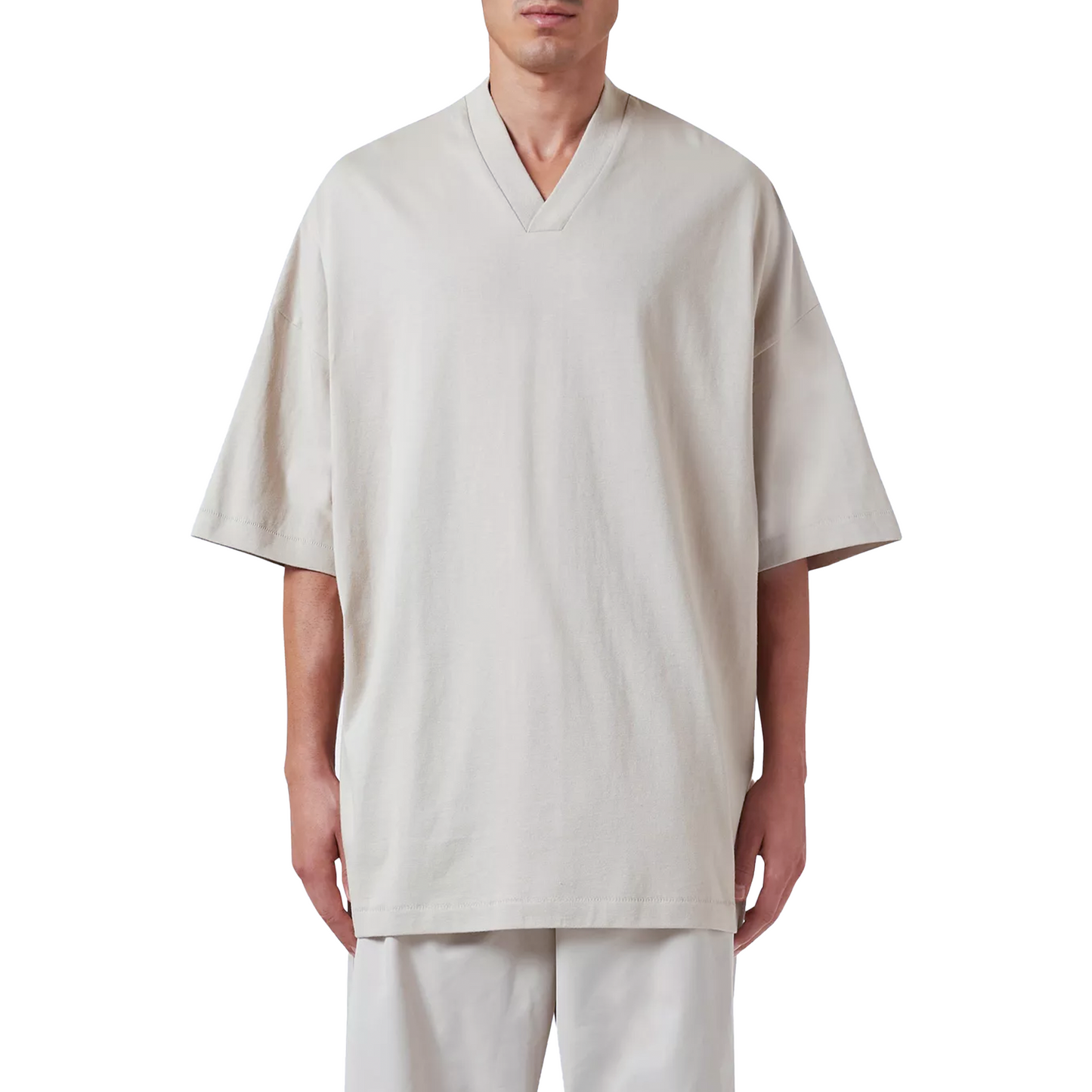 Fear of God Essentials V-Neck Tee Silver Cloud (SS24) – STEALPLUG KL