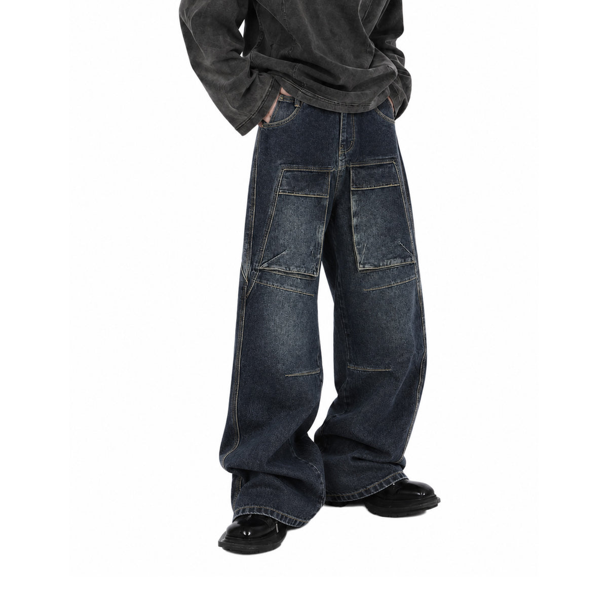RAW/21 Frontload Utility Baggy Denim Jeans Black (SS26)