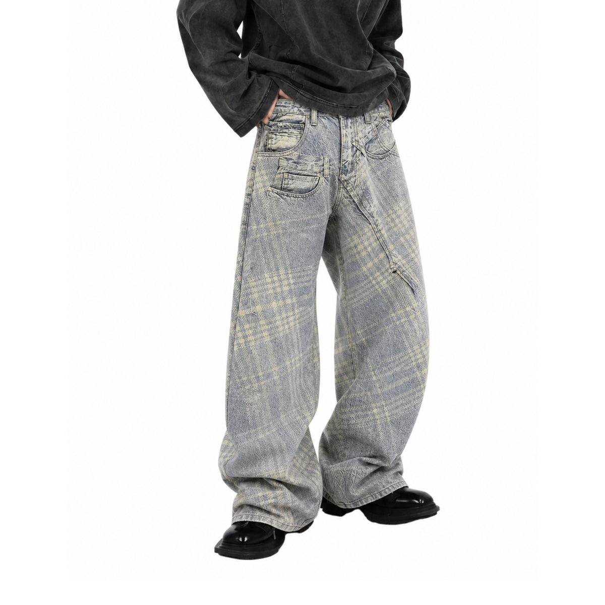 RAW/21 Split Print Denim Pants Washed Grey (SS26)