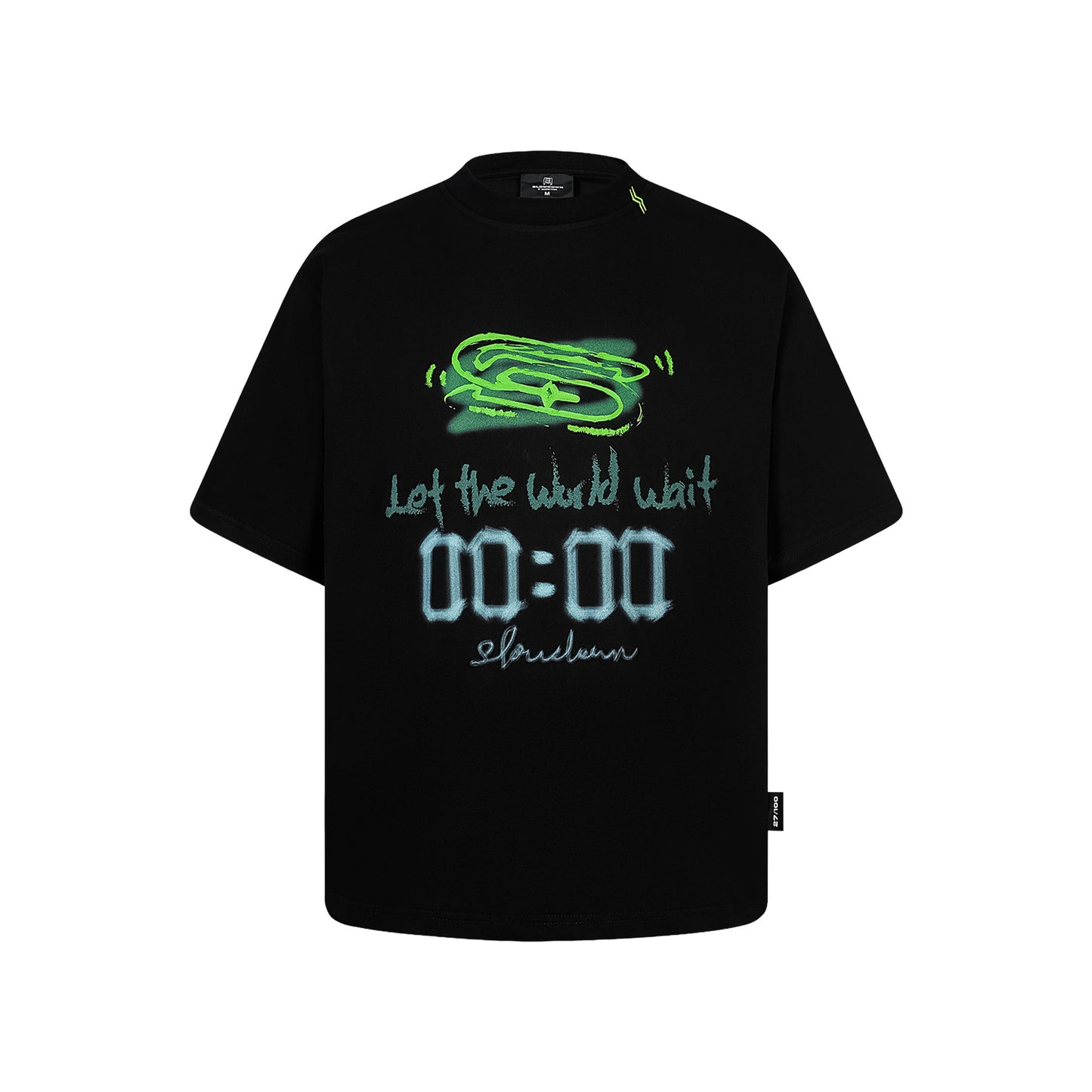 SLOWDOWN Hand Drawn Reset Tee Hitam (SS26)