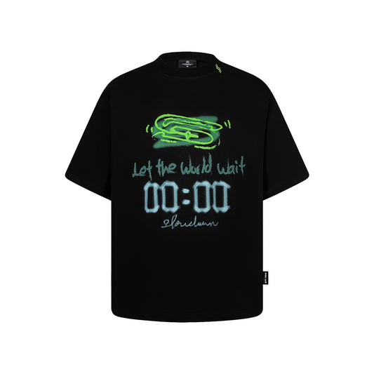 SLOWDOWN Hand Drawn Reset Tee Black (SS26)